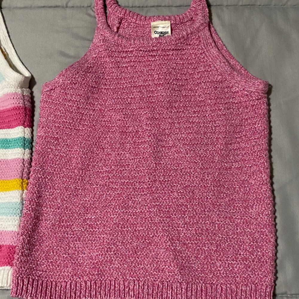OshKosh B'gosh Striped and Pink Knit Tank Tops - Picture 3 of 4